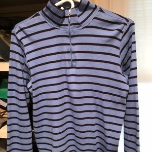 LL Bean nautical quarter zip shirt